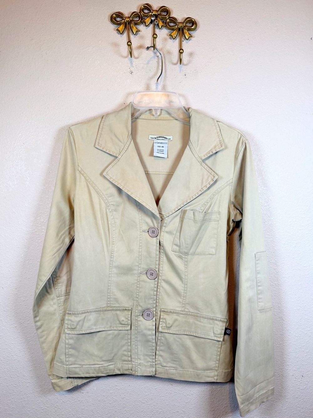 Z. Cavaricci Women's Light Tan Casual Blazer Jacket. Size XS